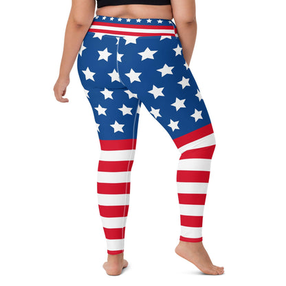 Stars and Stripes Yoga Leggings - Gizmo Graphic Works