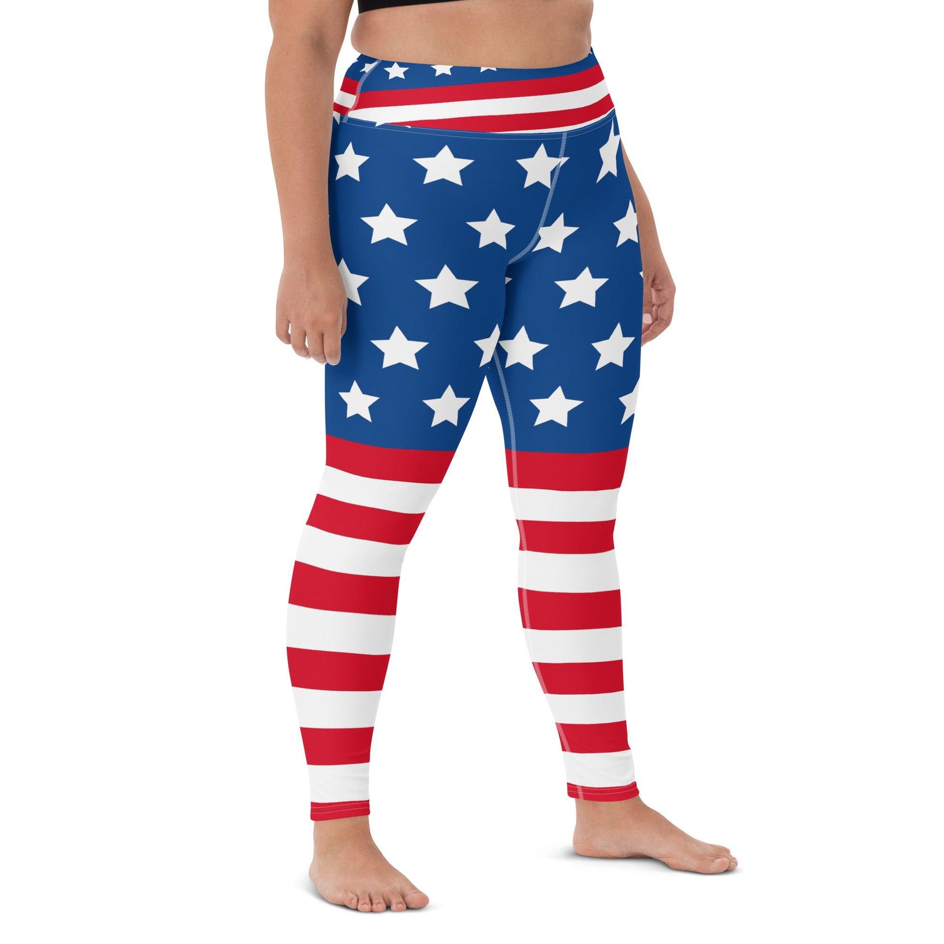 Stars and Stripes Yoga Leggings - Gizmo Graphic Works