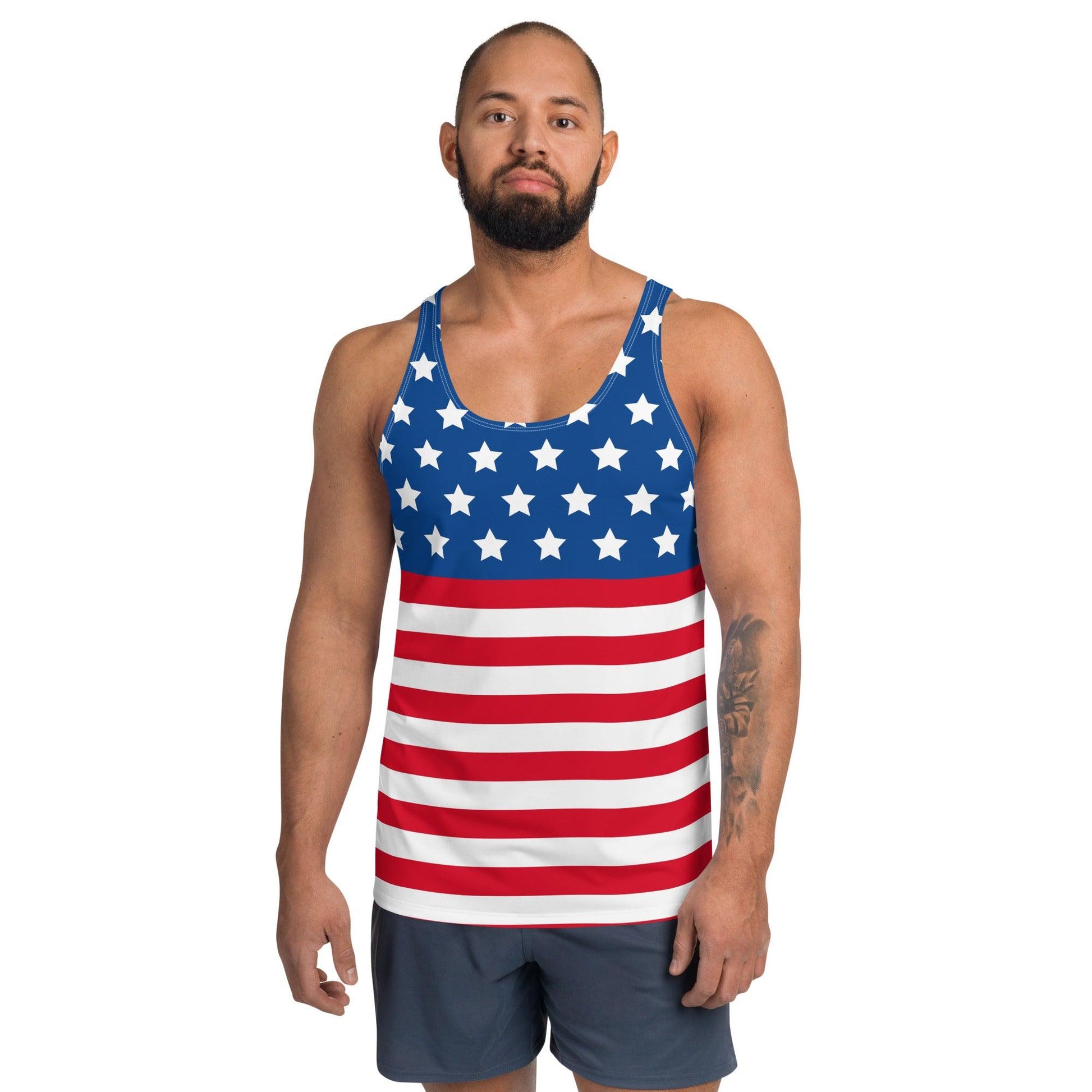 Start and Stripes Unisex Tank Top - Gizmo Graphic Works