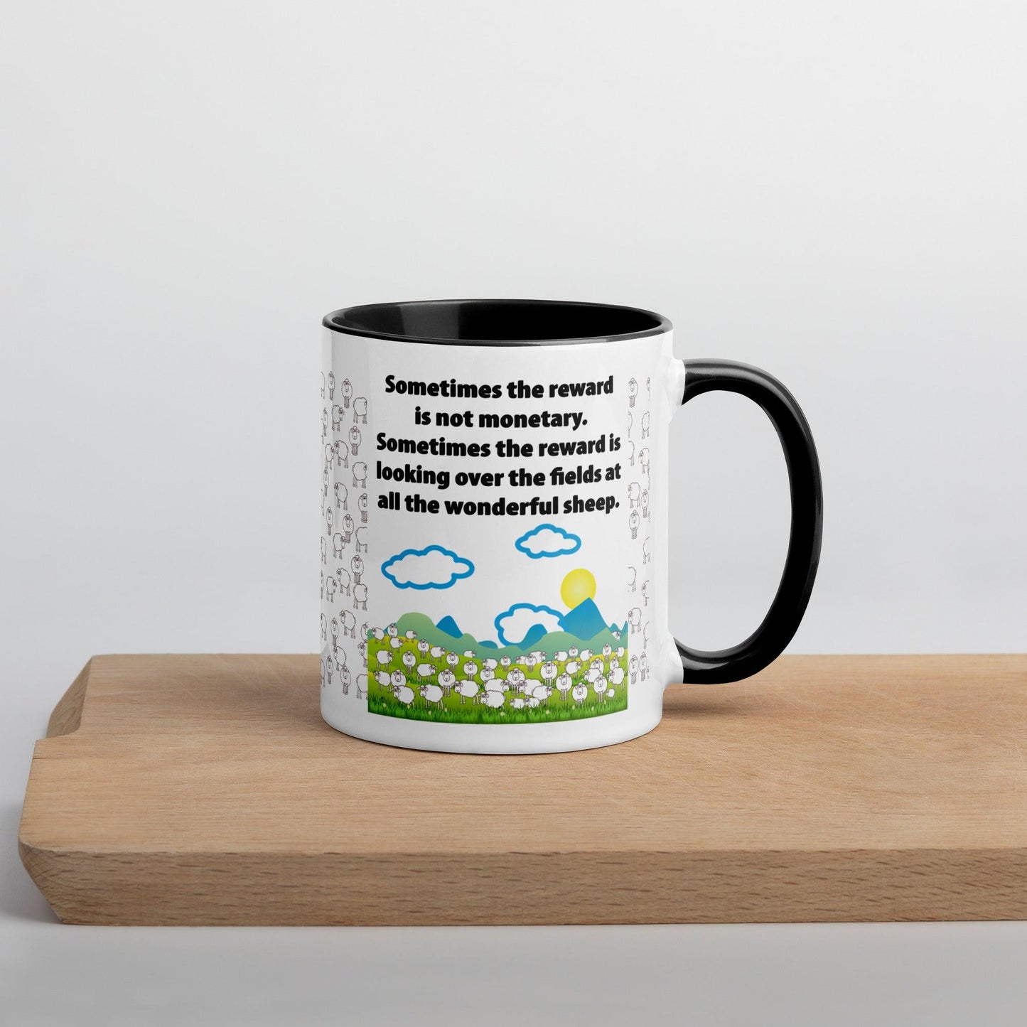 "Wonderful Sheep" Mug with Color Inside - Gizmo Graphic Works