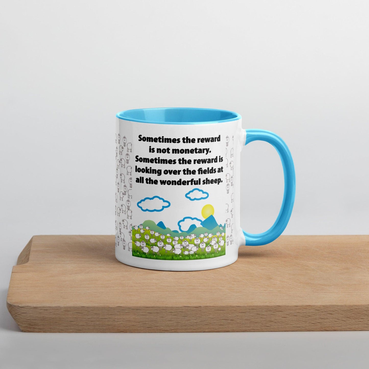 "Wonderful Sheep" Mug with Color Inside - Gizmo Graphic Works