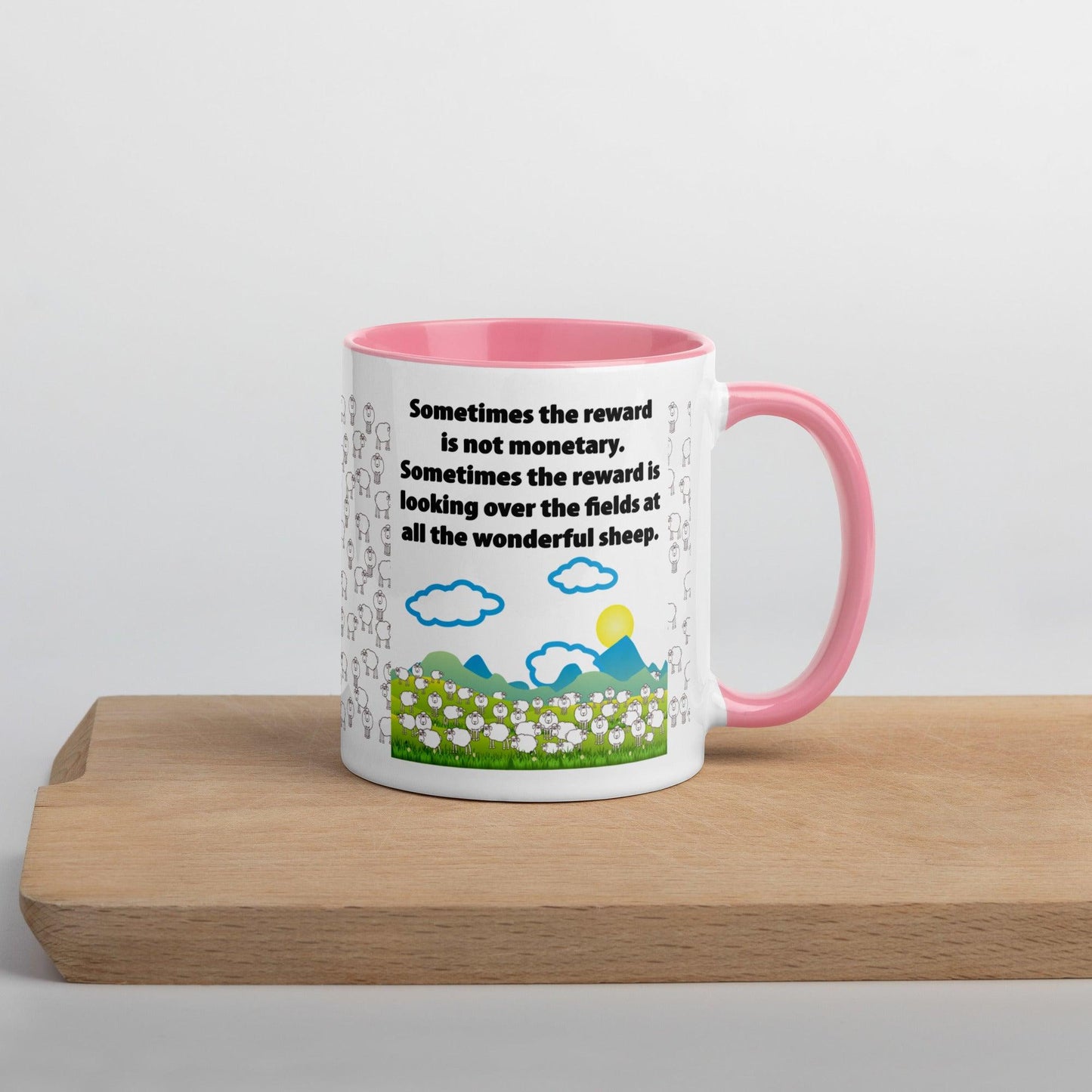 "Wonderful Sheep" Mug with Color Inside - Gizmo Graphic Works