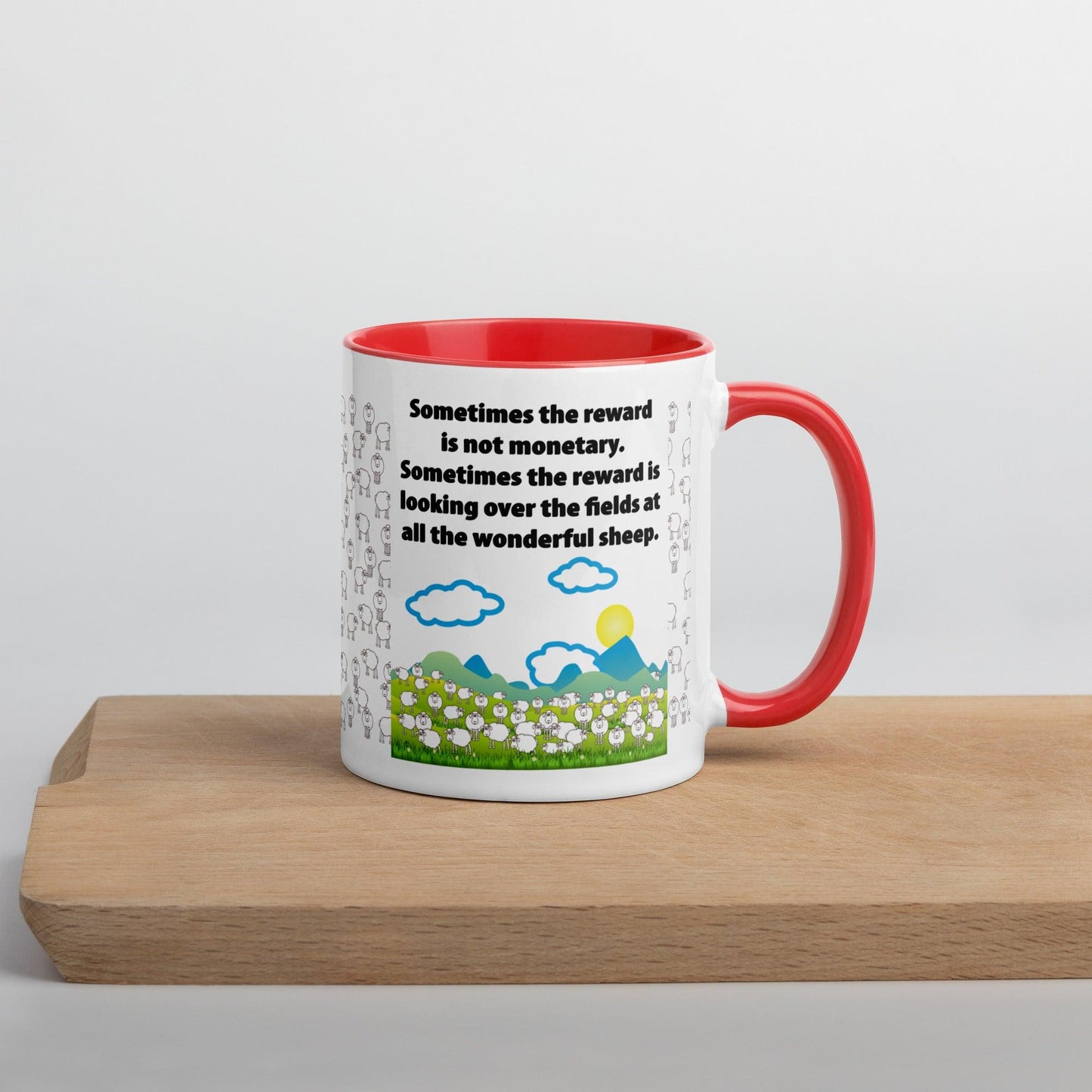 "Wonderful Sheep" Mug with Color Inside - Gizmo Graphic Works