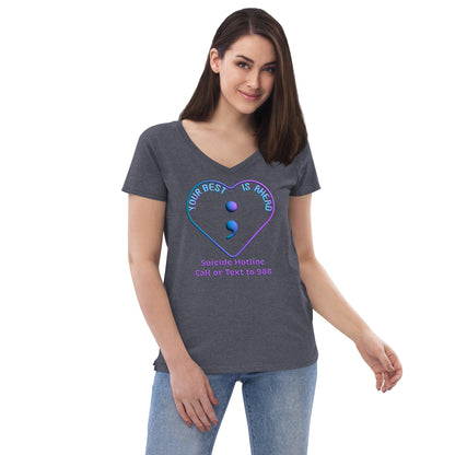 "Your Best IS Ahead" Women’s recycled v-neck t-shirt - Gizmo Graphic Works