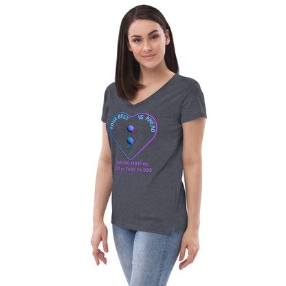 "Your Best IS Ahead" Women’s recycled v-neck t-shirt - Gizmo Graphic Works