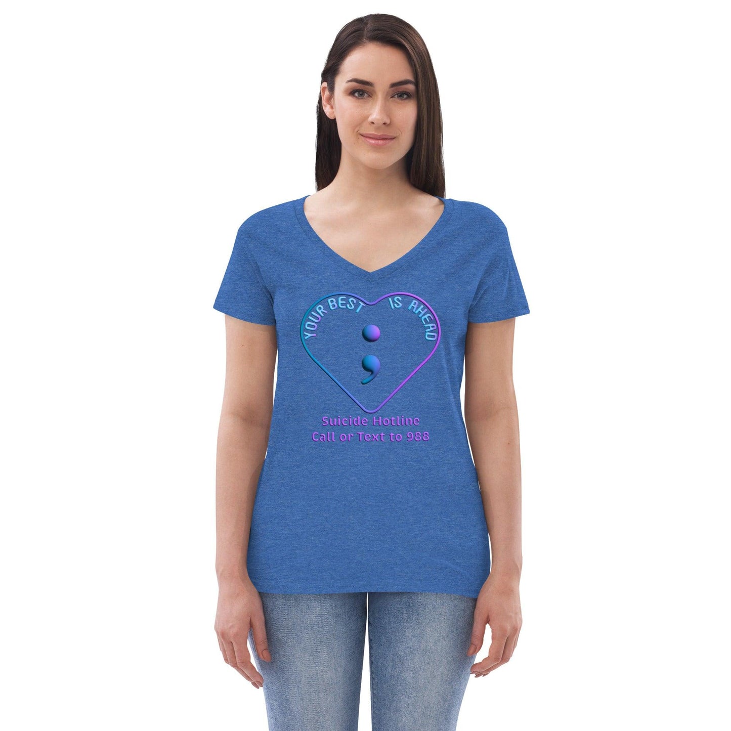 "Your Best IS Ahead" Women’s recycled v-neck t-shirt - Gizmo Graphic Works