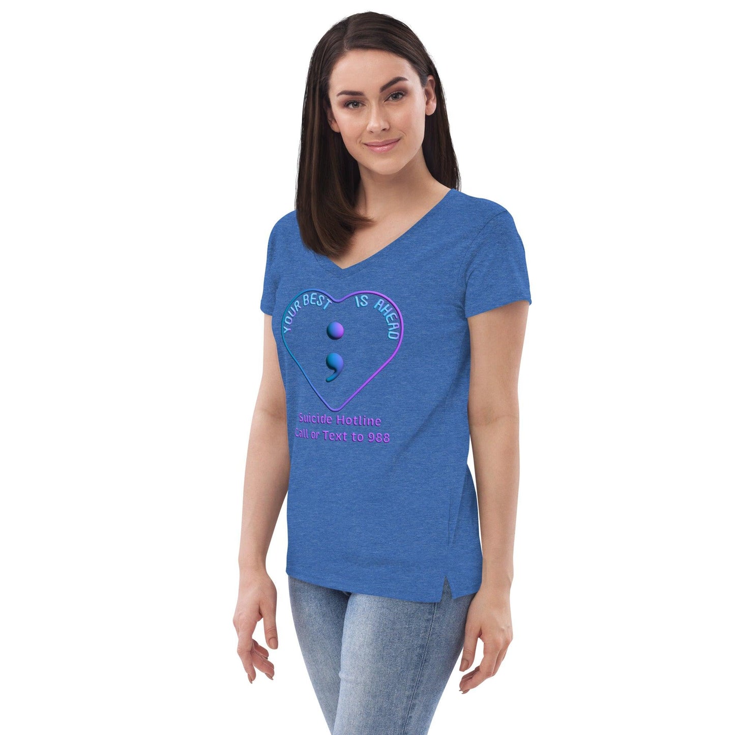 "Your Best IS Ahead" Women’s recycled v-neck t-shirt - Gizmo Graphic Works