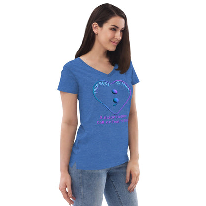 "Your Best IS Ahead" Women’s recycled v-neck t-shirt - Gizmo Graphic Works