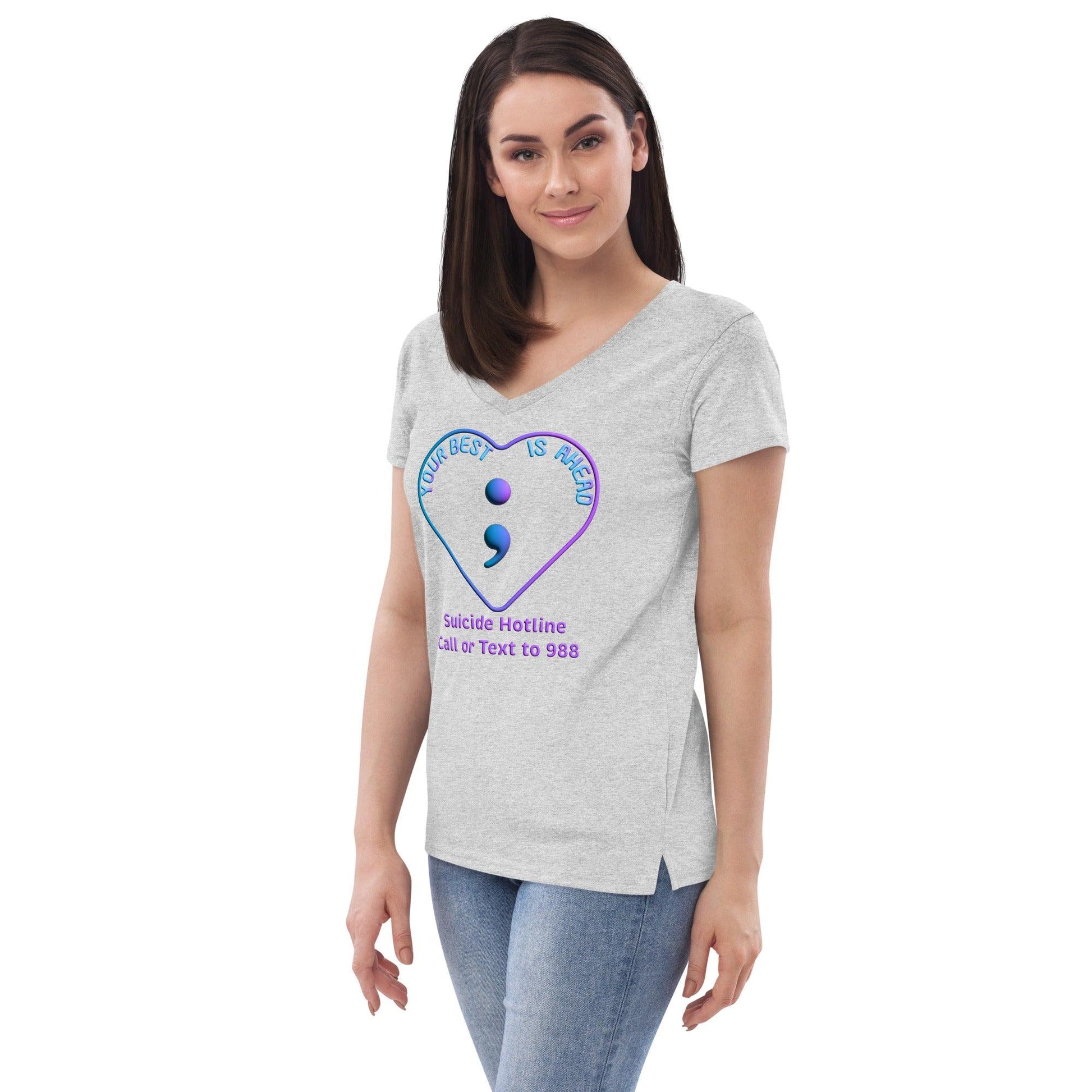 "Your Best IS Ahead" Women’s recycled v-neck t-shirt - Gizmo Graphic Works