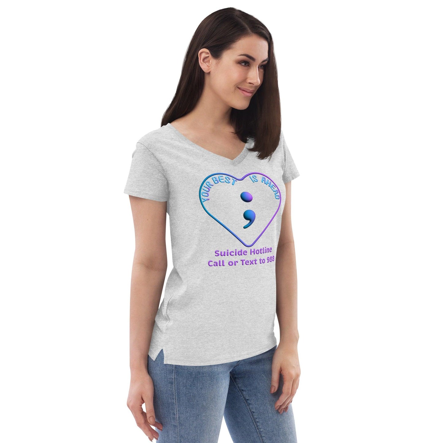 "Your Best IS Ahead" Women’s recycled v-neck t-shirt - Gizmo Graphic Works