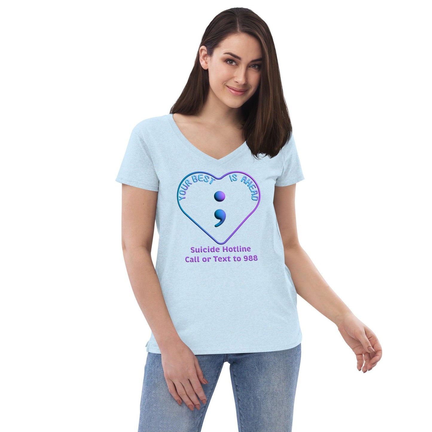 "Your Best IS Ahead" Women’s recycled v-neck t-shirt - Gizmo Graphic Works