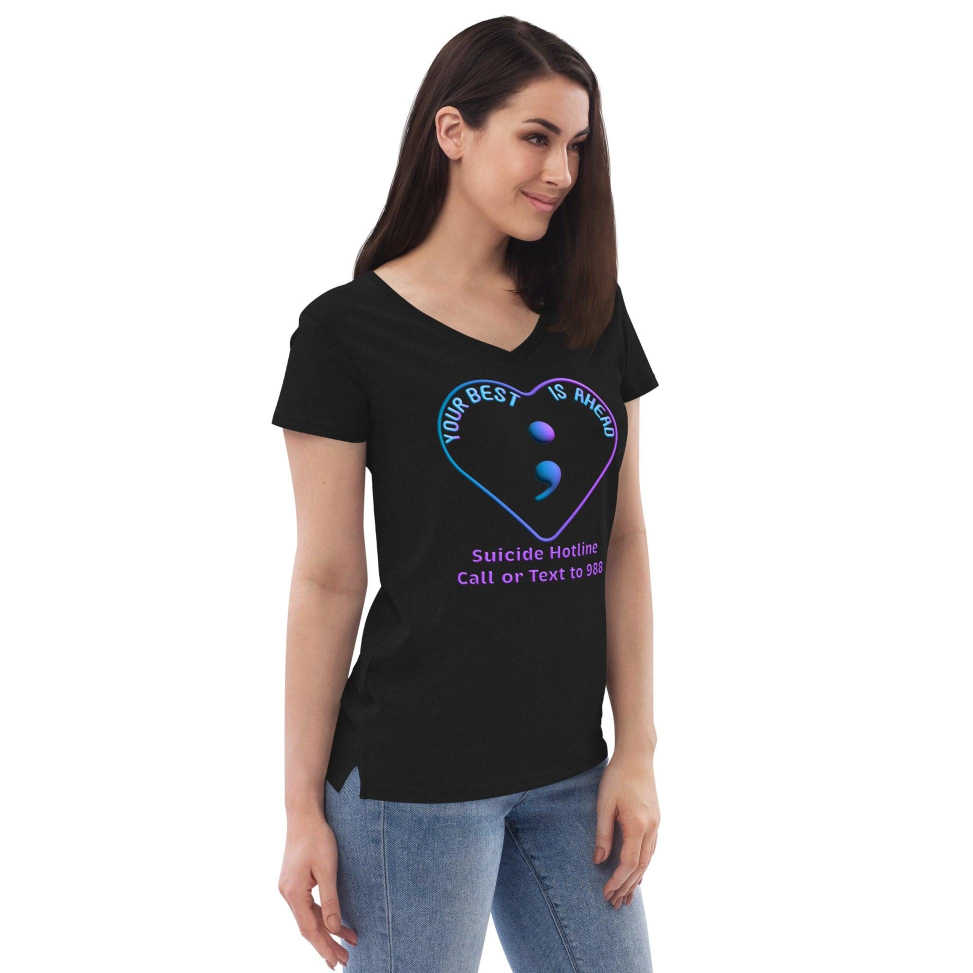 "Your Best IS Ahead" Women’s recycled v-neck t-shirt - Gizmo Graphic Works