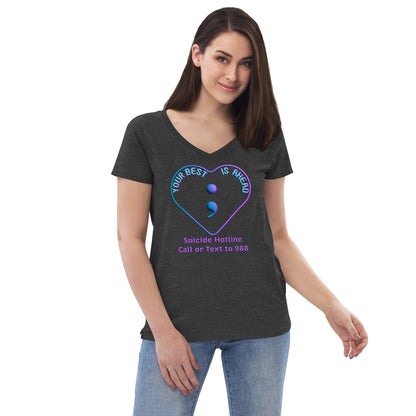 "Your Best IS Ahead" Women’s recycled v-neck t-shirt - Gizmo Graphic Works