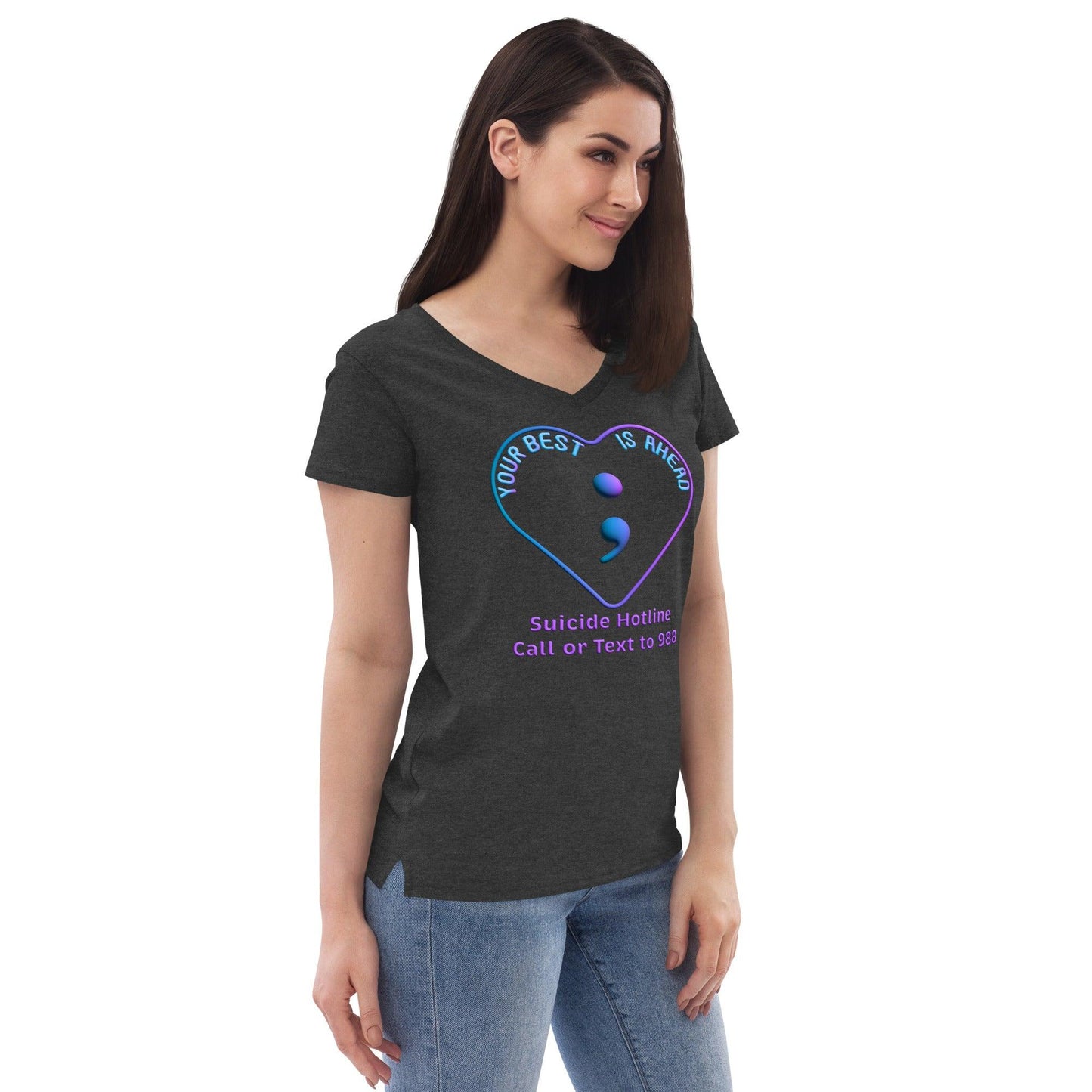 "Your Best IS Ahead" Women’s recycled v-neck t-shirt - Gizmo Graphic Works